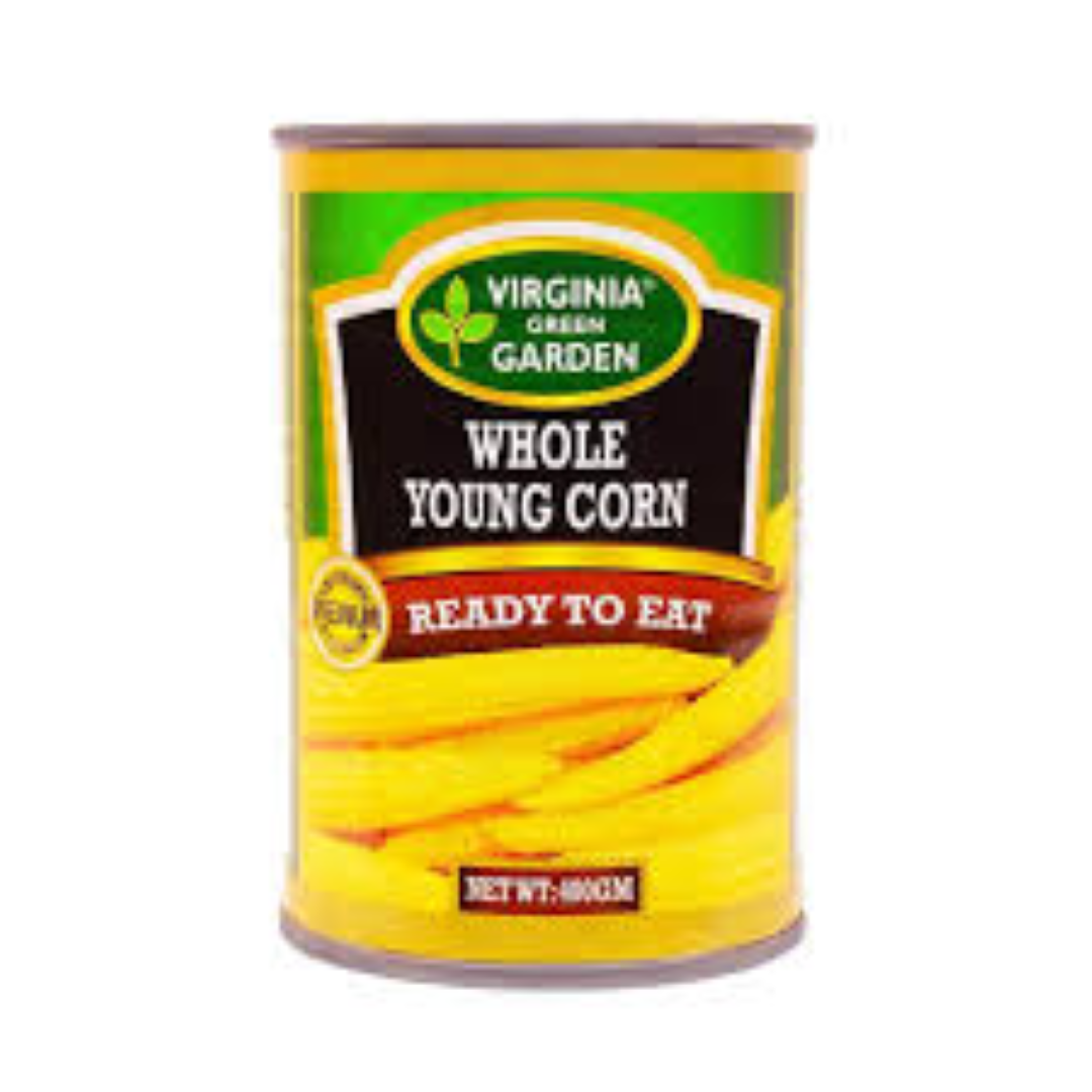 VIRGINIA G.GARDEN BABY CORN WHOLE 400G